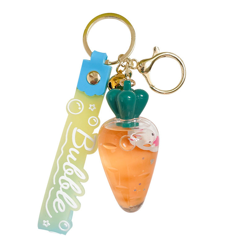 Comercio al por mayor Acrílico Aceitado Conejo Zanahoria Llavero Creativo