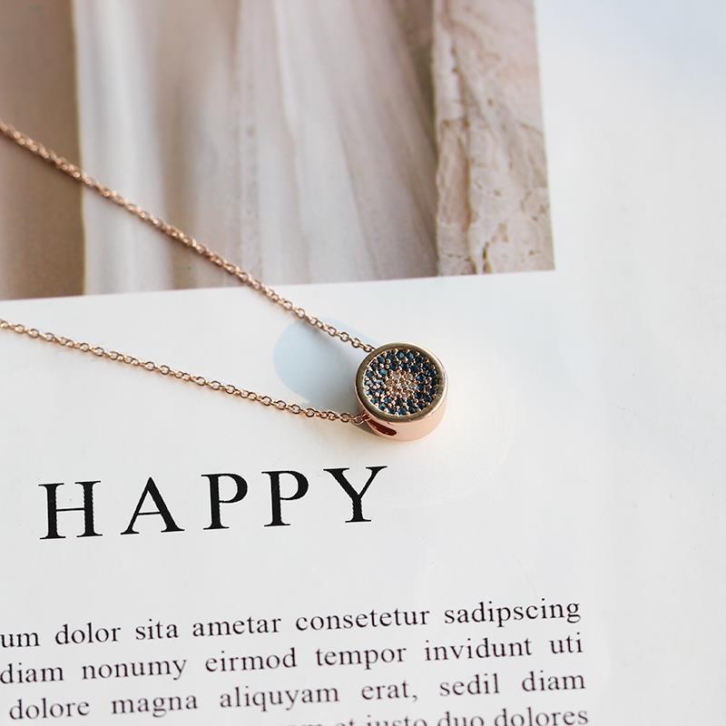 Collar De Circón Redondo De Ojo De Diablo al por mayor