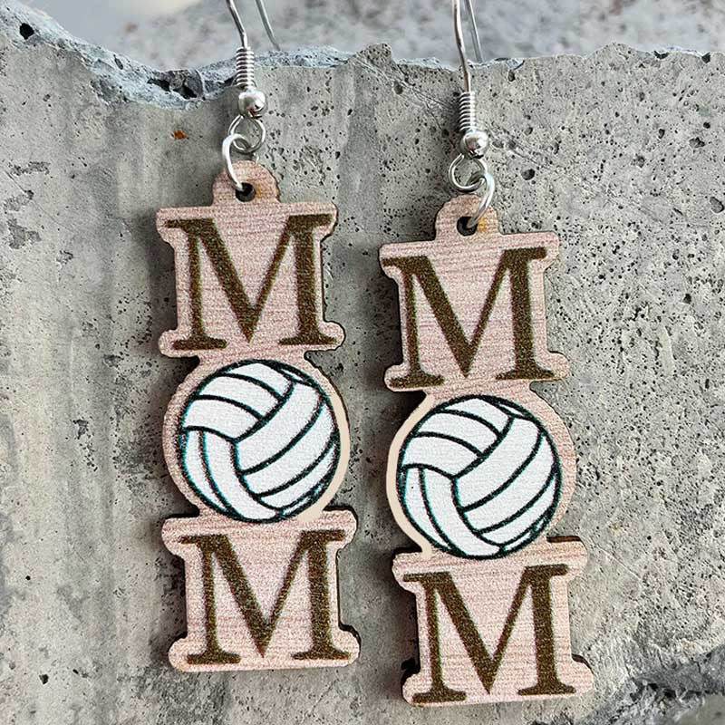 Wholesale 2 Pairs/Pack Mother's Day Ball Game Earrings