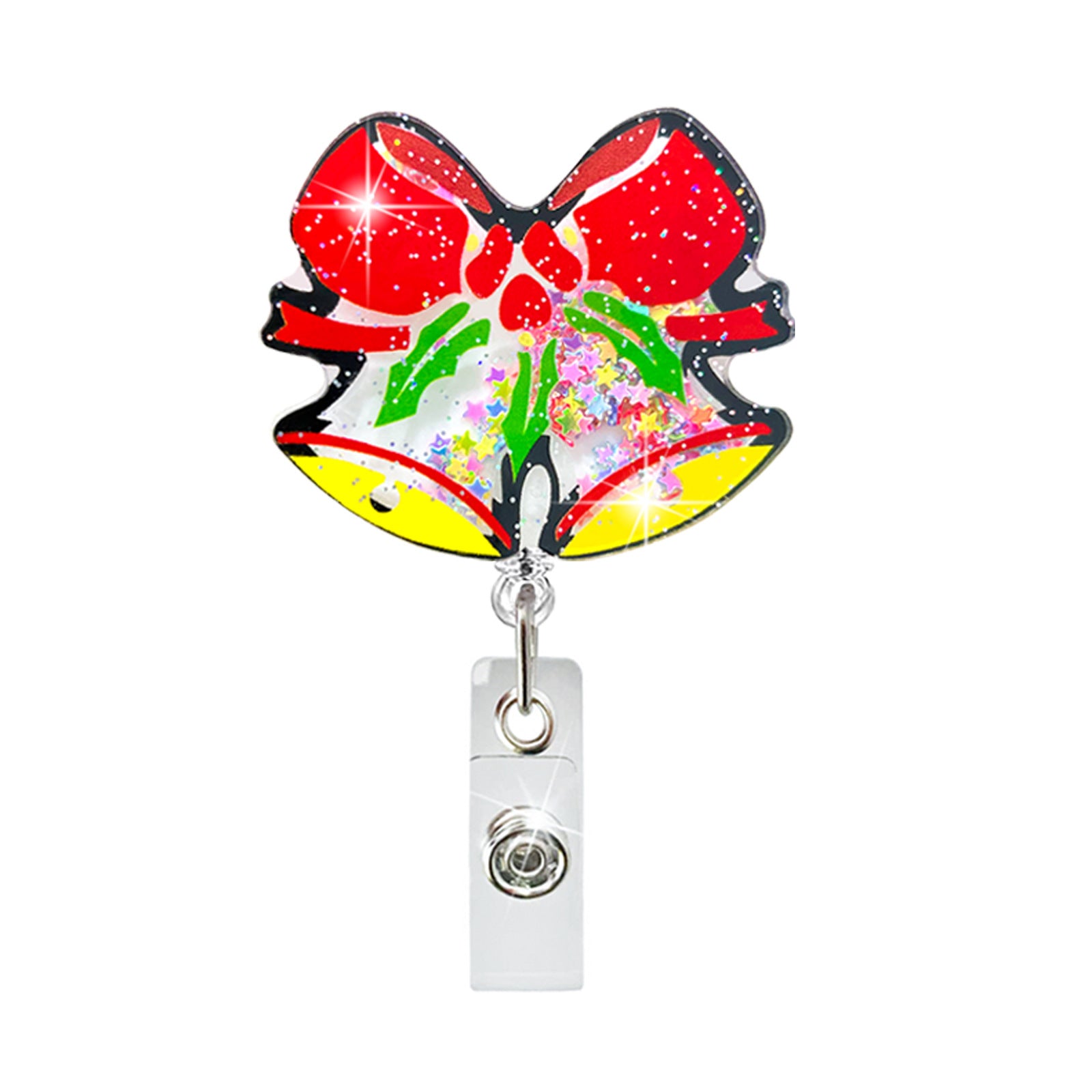 Wholesale Christmas acrylic quicksand telescopic clip rotating easy-to-pull documents