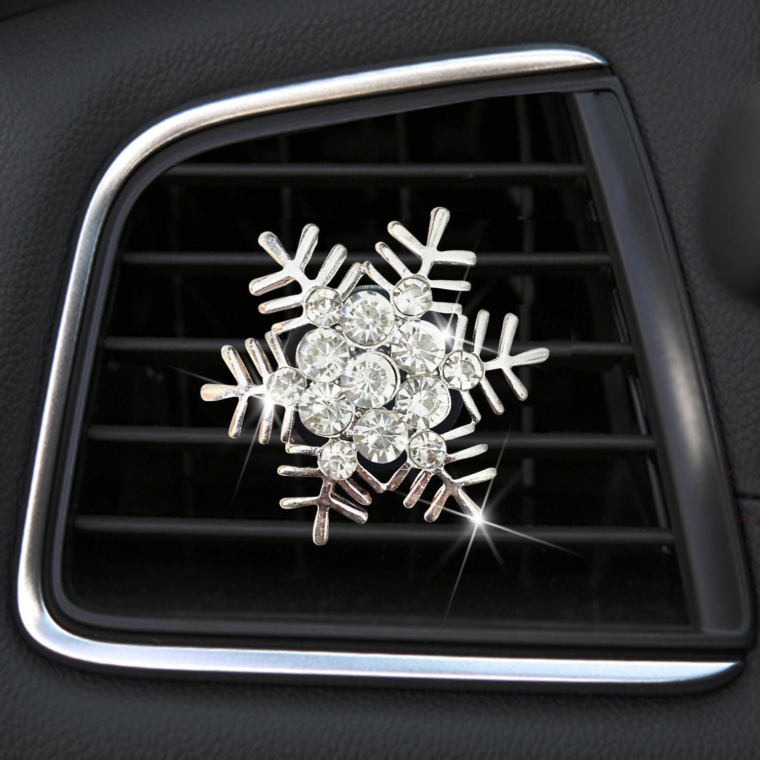 Clip al por mayor de la decoración del perfume del coche del copo de nieve del metal del Rhinestone