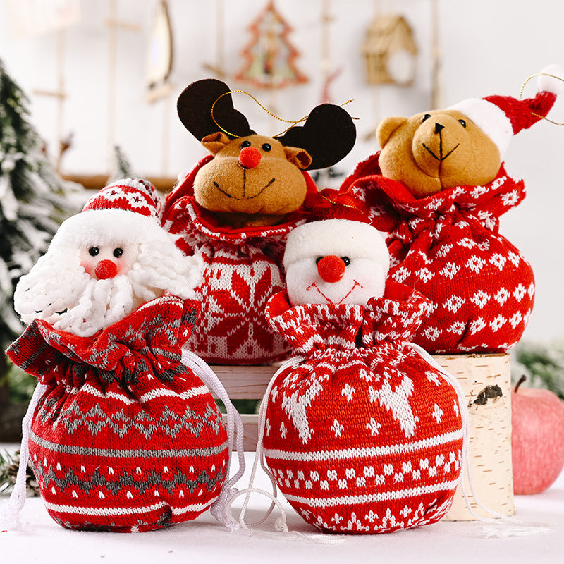 Wholesale Christmas Decorations Cartoon Fabric Tote Bags Gift Bags