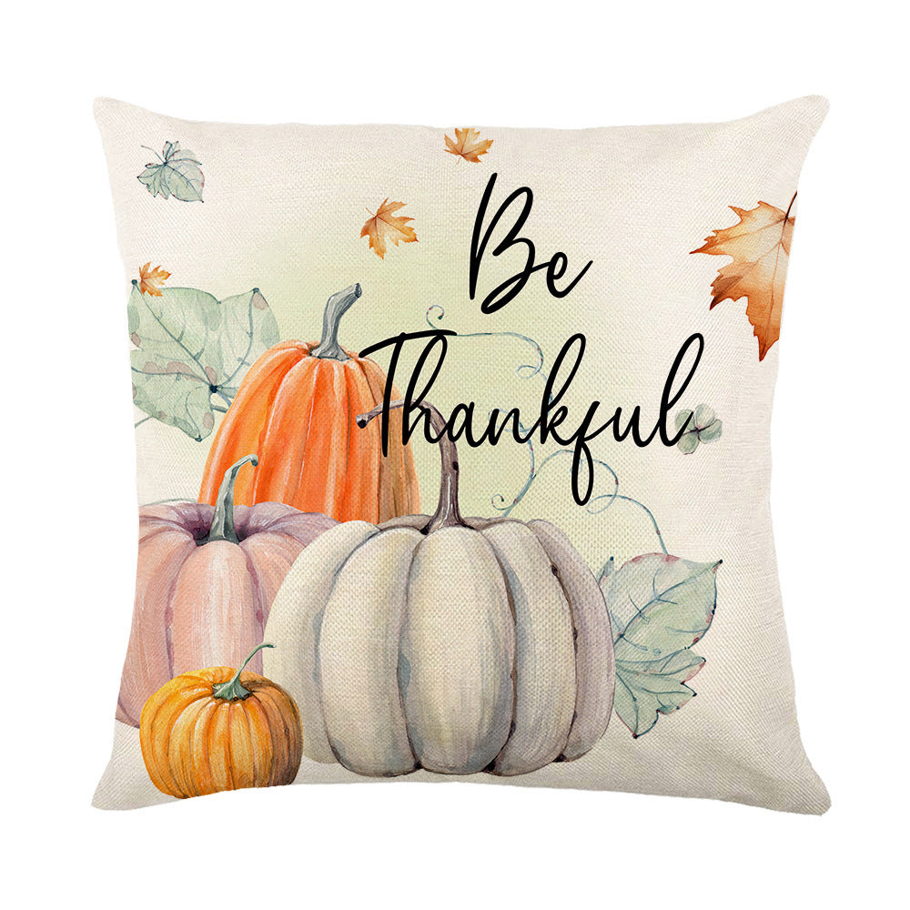 Wholesale Thanksgiving Throw Pillow Cover Linen Maple Leaf Printing Home Pillow Cushion Cover