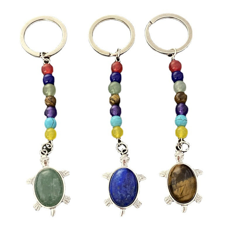 Wholesale Natural Crystal Turtle Keychain