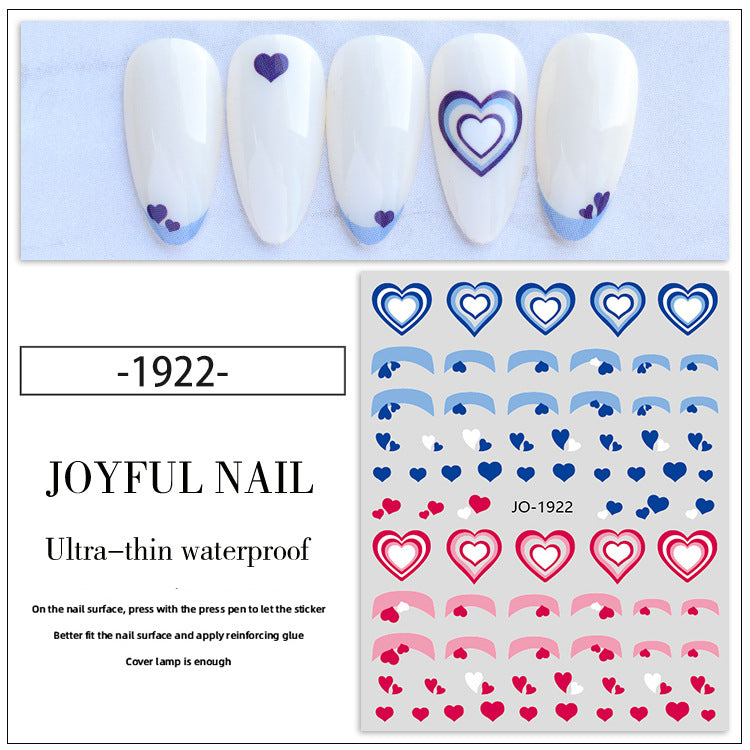 Wholesale Color Gradient Love Nail Art Sticker