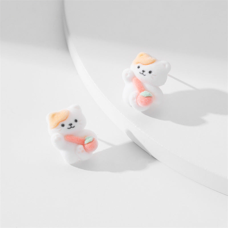 Wholesale Cute Animals Cartoon Flocking Earrings