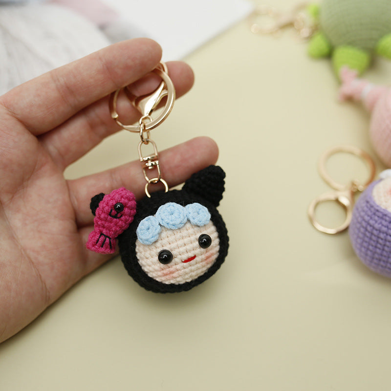 Wholesale Wool Crocheted Cartoon Meatball Keychain