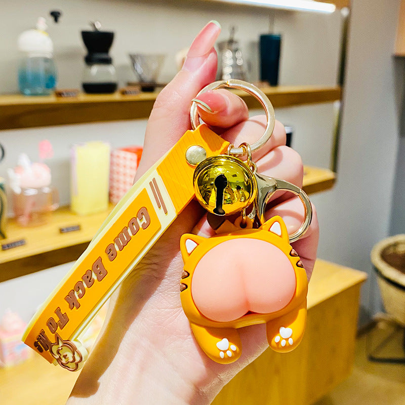 Llavero de descompresión de caucho suave al por mayor