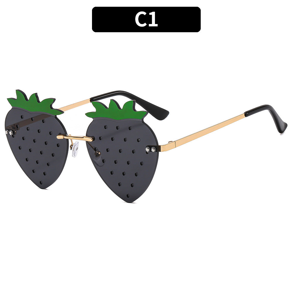 Wholesale PC Frameless Strawberry Ladies Sunglasses