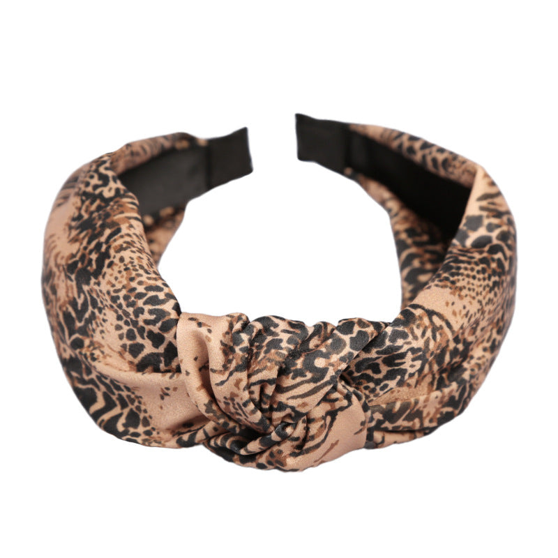 Diademas anudadas cruzadas de ala ancha de leopardo manchado al por mayor