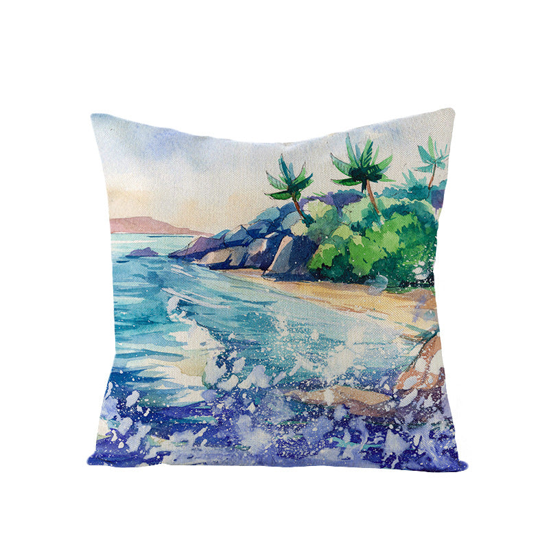 Funda de almohada de tiro con estampado de playa de frutas de verano al por mayor