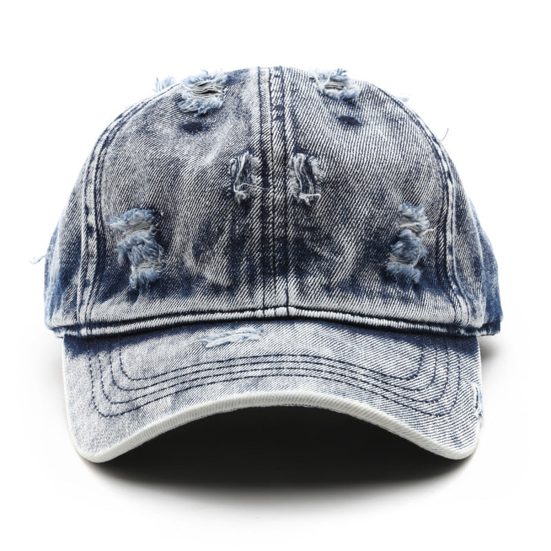 Wholesale Cotton Washed Distressed Denim Baseball Cap