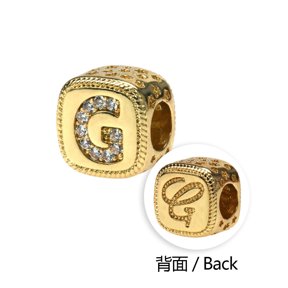 Pulseras De Cuentas De Cobre Chapado En Oro De Serpiente Del Alfabeto Al Por Mayor