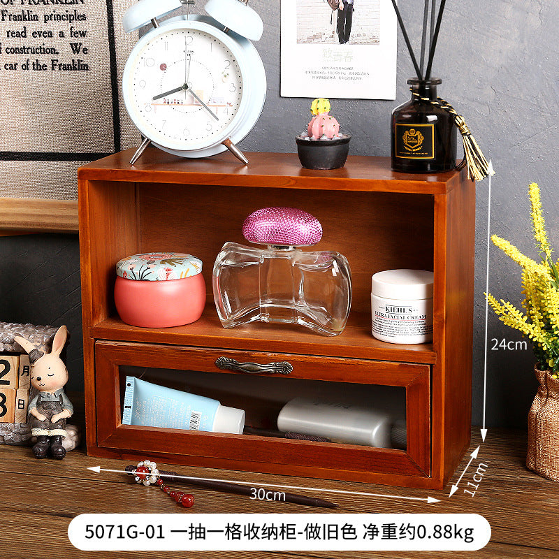 Wholesale Wooden Multi-layer Sundry Organizer with Drawers Cabinet