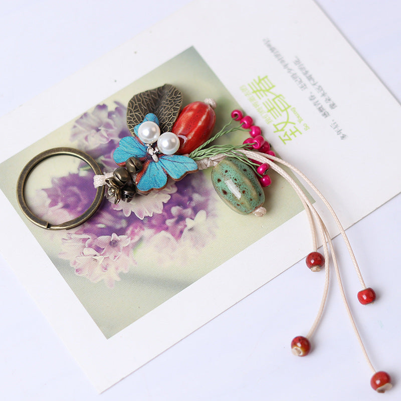 Wholesale Butterfly Ceramic Keychain