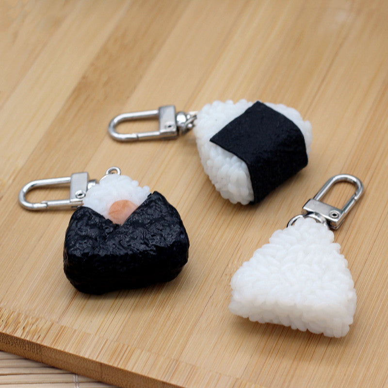 Wholesale PVC Simulation Food Japanese Salmon Sushi Keychain
