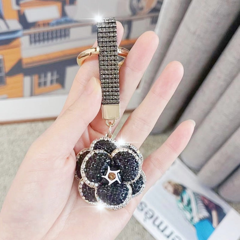 Wholesale Diamond Studded Flower Zinc Alloy Key Chain