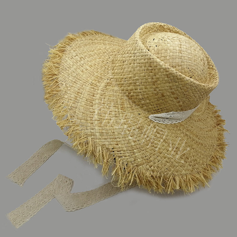 Wholesale Ribbon Foldable Straw Hat
