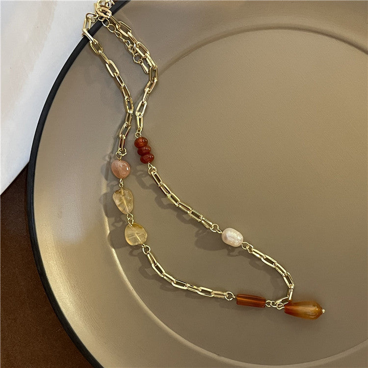 Collares De Cuentas De Ágata De Metal Étnico al por mayor