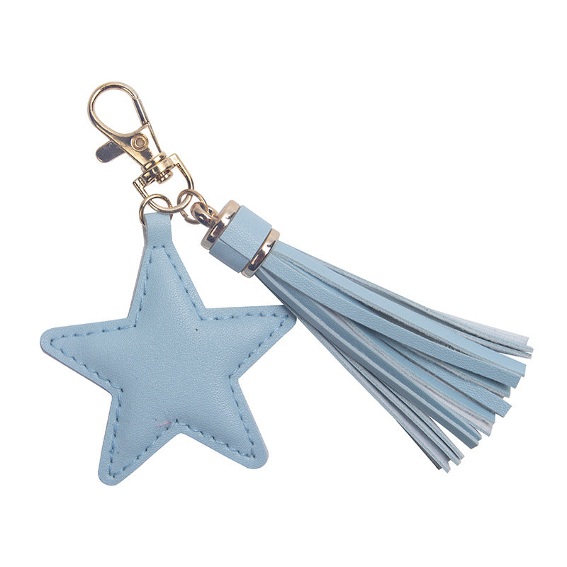 Wholesale Pu Pentagram Tassel New Key Chain