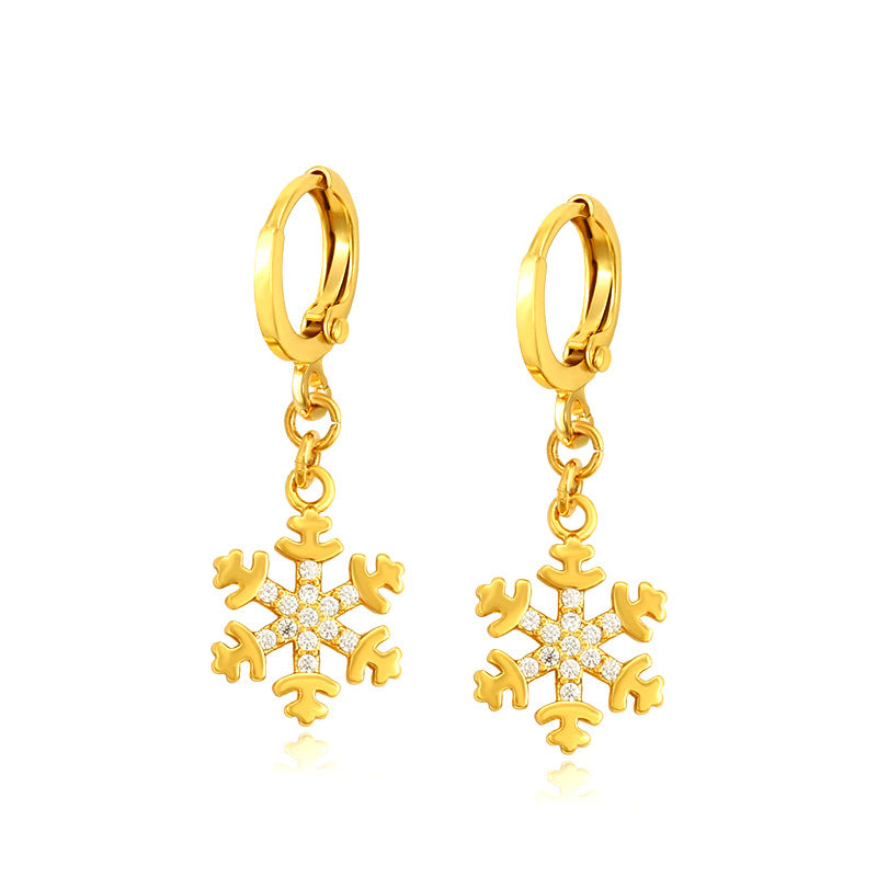 Wholesale Snow Inlaid Zirconium Alloy Earrings