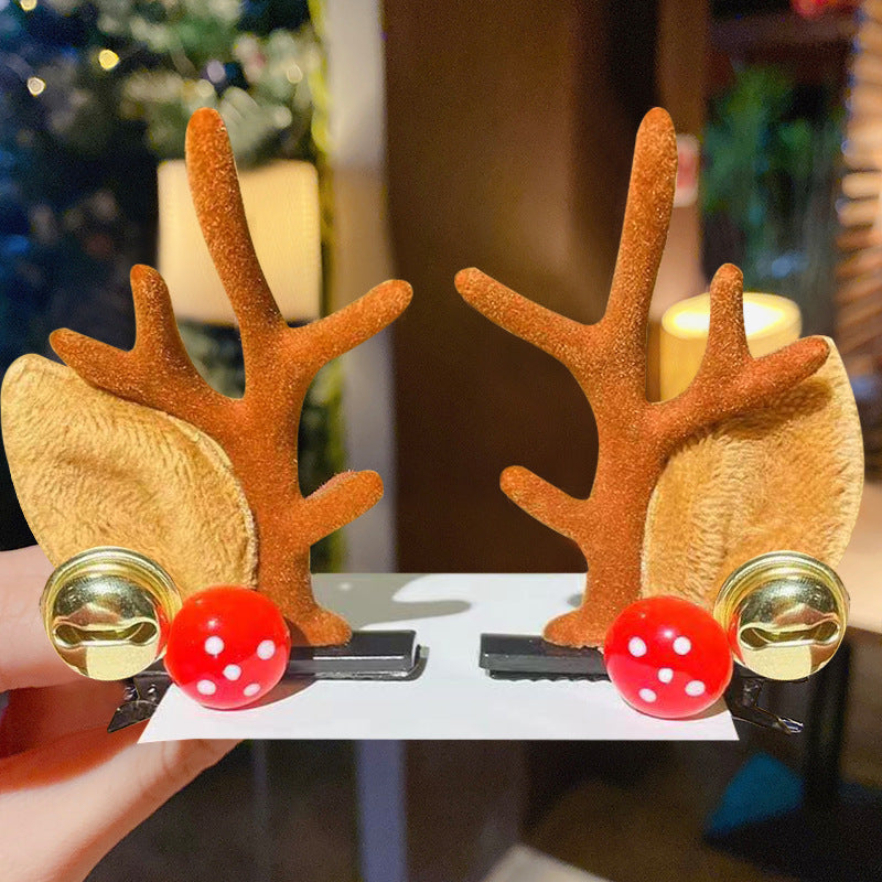 Wholesale Soft Clay Christmas Antler Hair Clips