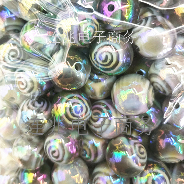 Wholesale 200pcs/pack Resin 16MM Circle Plated Bright Straight Hole String Beads