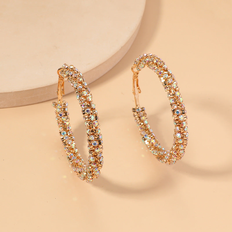 Wholesale Round Diamond Alloy Earrings