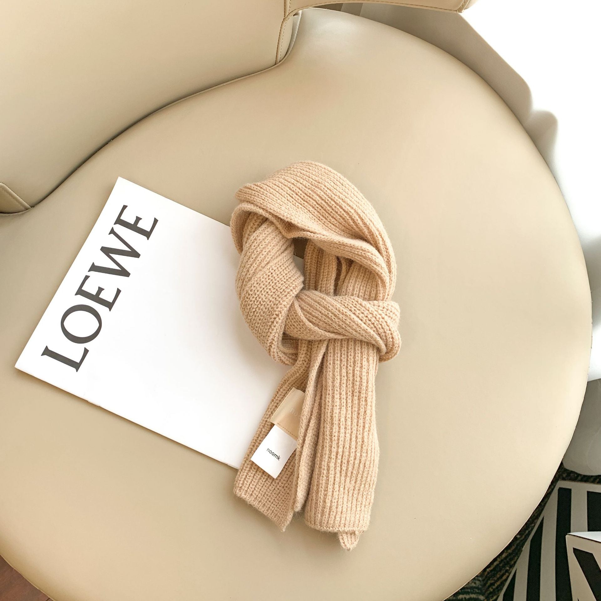 Wholesale Kids Australian Wool Solid Color Simple Double-sided Wool Scarf