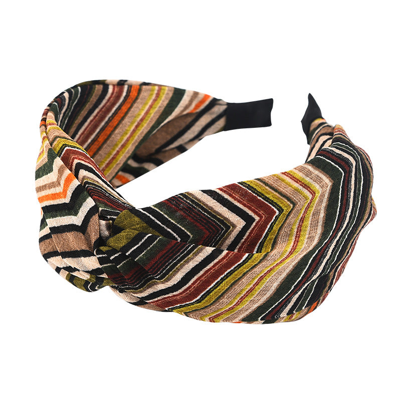 Wholesale Broadband Cross Stripe Fabric Headband