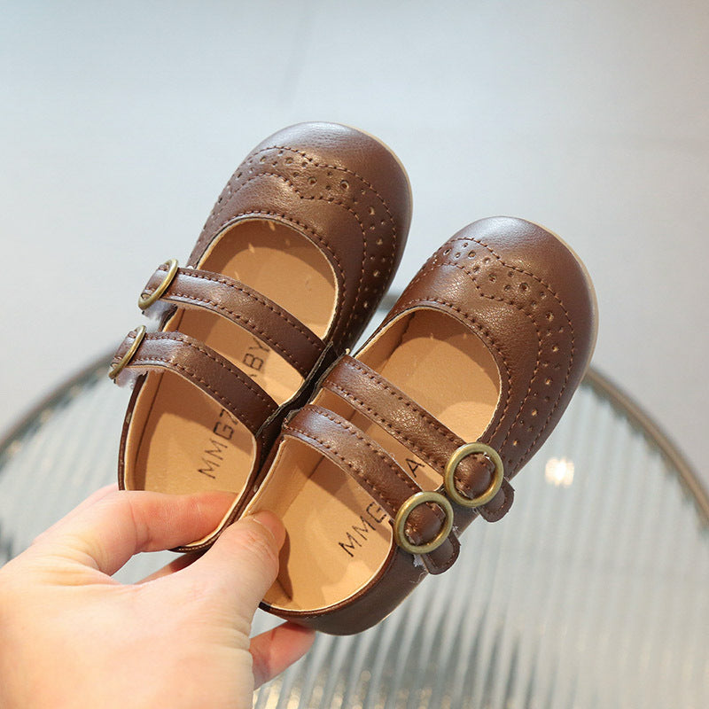 Wholesale Baby Round Toe Velcro Leather Shoes
