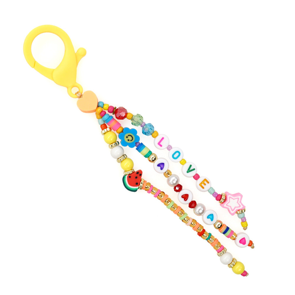 Wholesale Beaded Clay Keychain