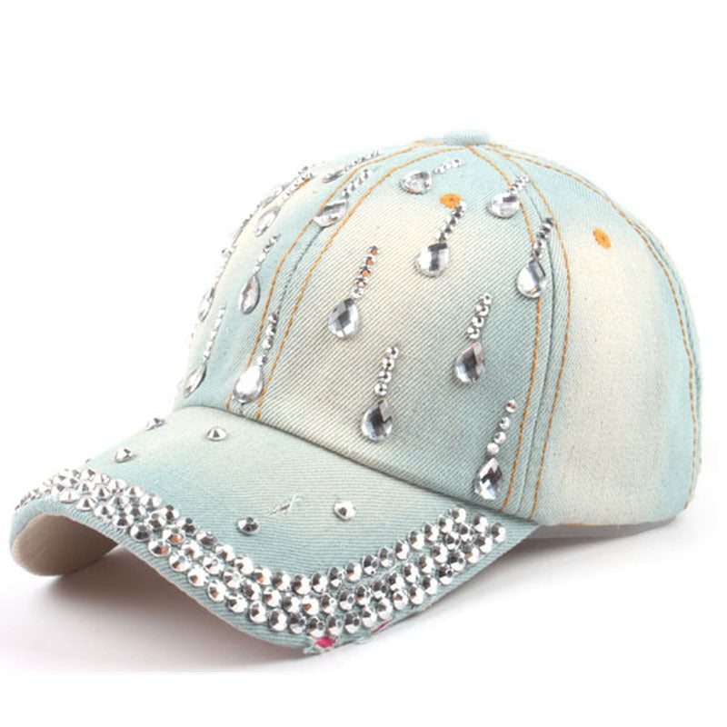 Wholesale Cotton Rhinestone Denim Baseball Cap