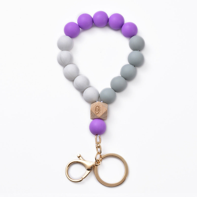 Wholesale Silicone Beaded Wrist Keychain