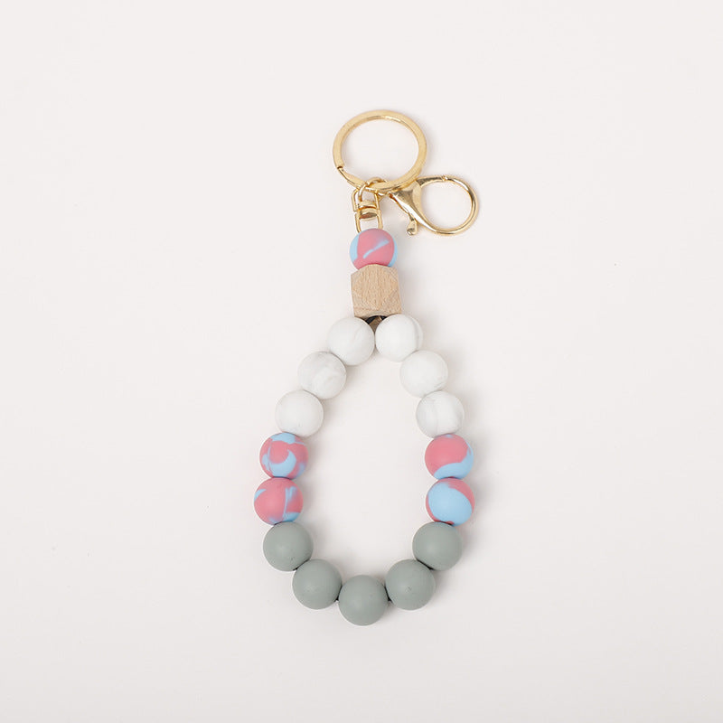 Wholesale Silicone Beaded Wrist Keychain