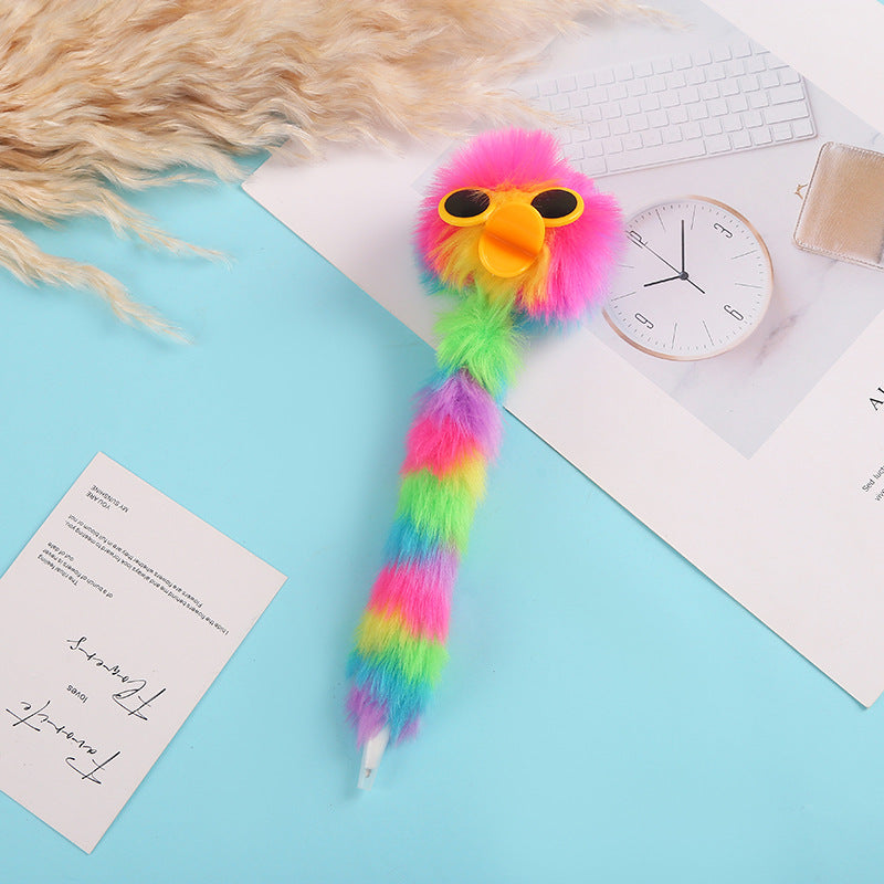 Wholesale Colorful Plush Cartoon Plastic Ballpoint Pen