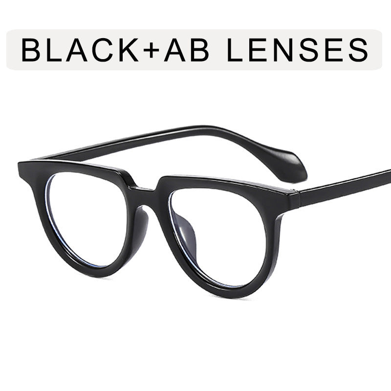 Venta al por mayor, medio marco ovalado, retro, ojo de gato, PC, gafas de sol para mujer