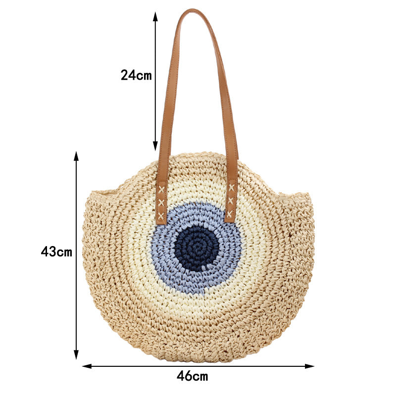Wholesale Paper Rope Tassel Woven Beach Bag