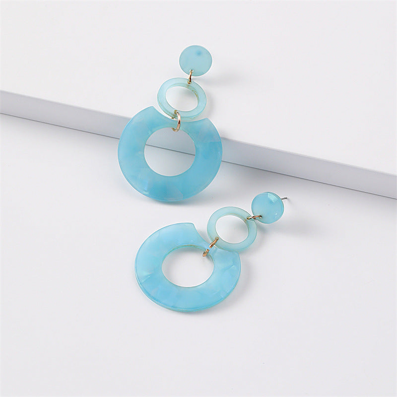 Wholesale Jewelry Round Stitching Acrylic Earrings