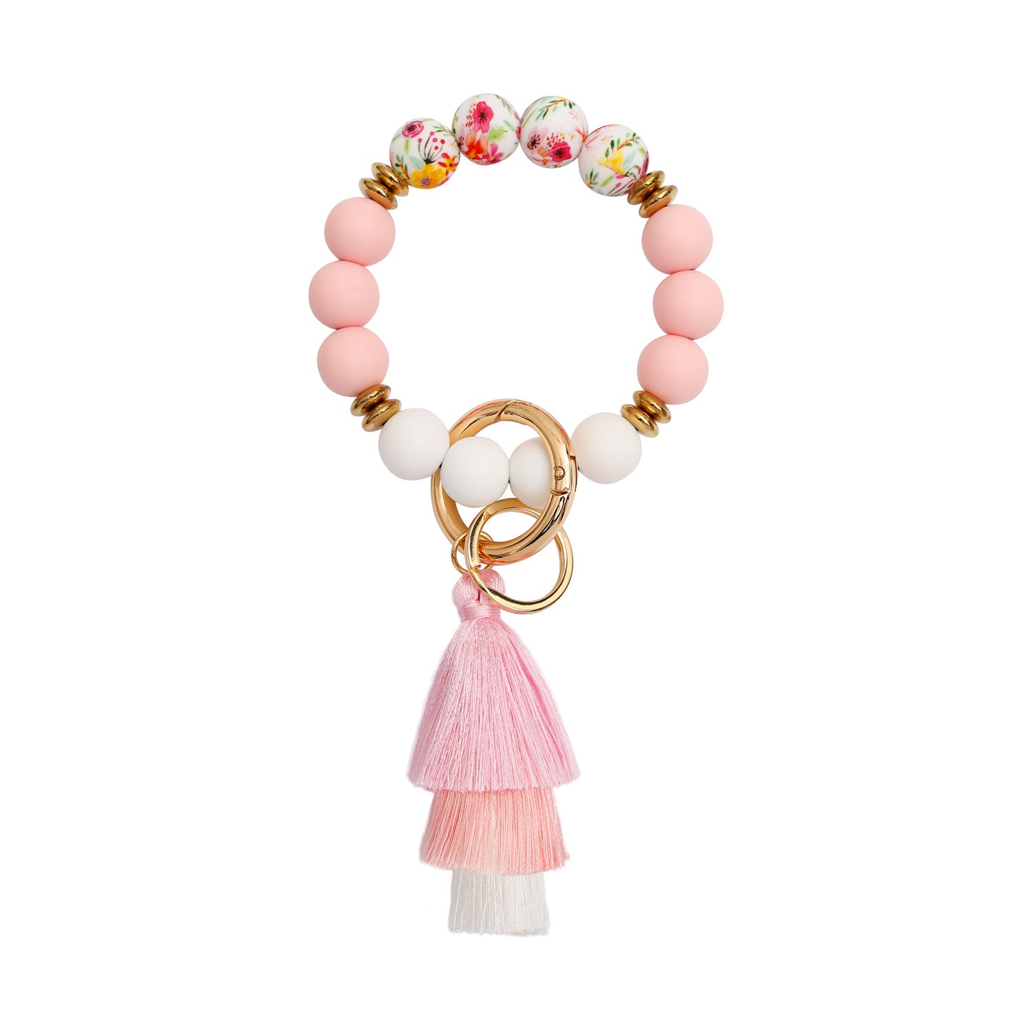 Wholesale Silicone Beaded Wrist Keychain