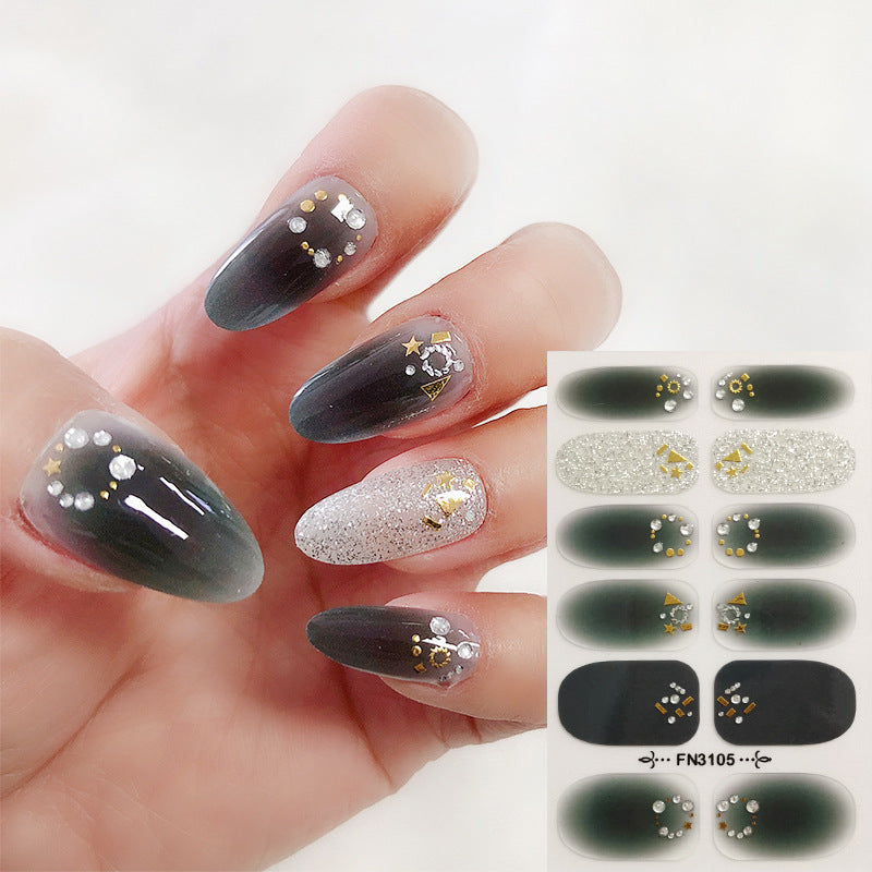 Wholesale Plastic Flash Powder Gilded Nail Stickers