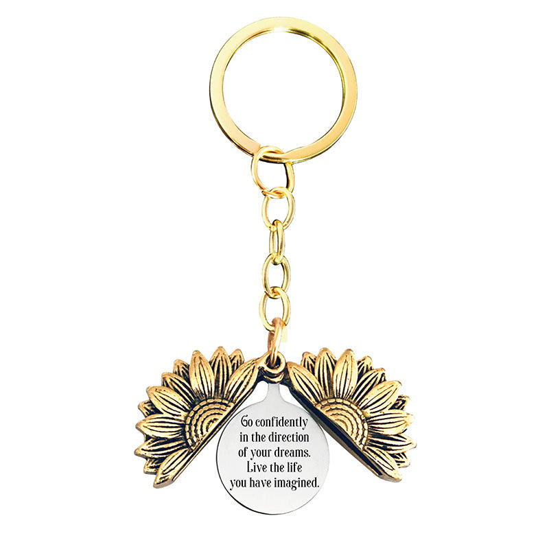 Wholesale Sunflower 2023 Graduation Season Gift Lettering Metal Keychain