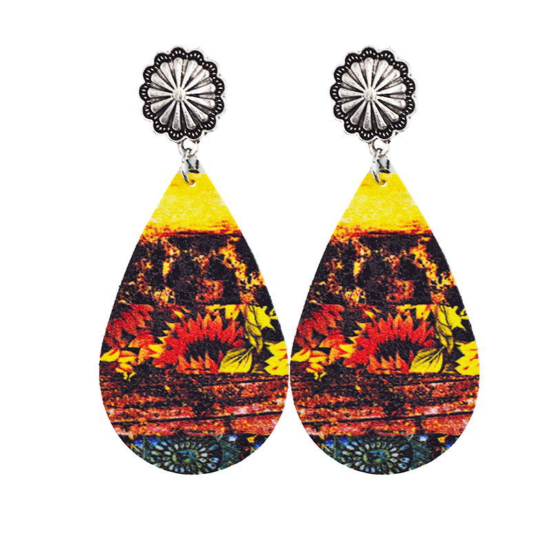 Wholesale Vintage Western Cowboy Leather Earrings