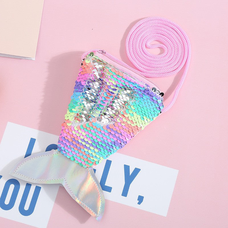 Wholesale Polyester Kids Mermaid Sequin Small Wallet