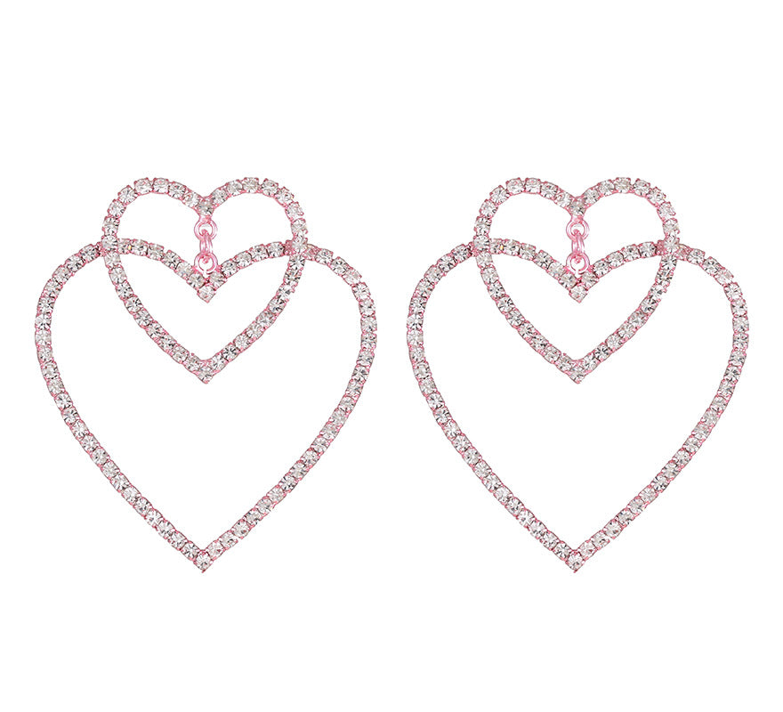 Wholesale Heart Tassel Copper Earrings