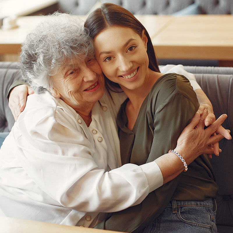 Wholesale Mother's Day Alphabet Natural Stone Beaded Bracelet