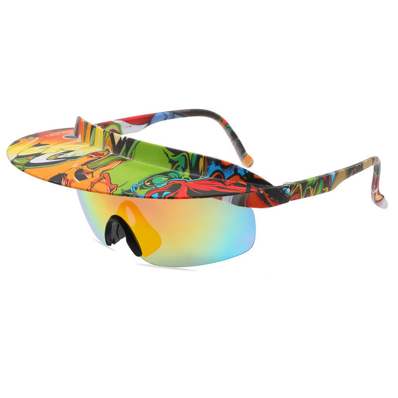 Wholesale PC Frameless One-piece Sunshade Outdoor Cycling Sunglasses