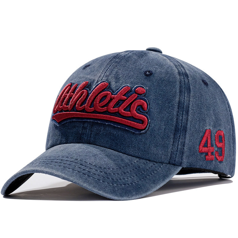 Wholesale Acrylic Letter Embroidered Washed Alphabet Baseball Cap