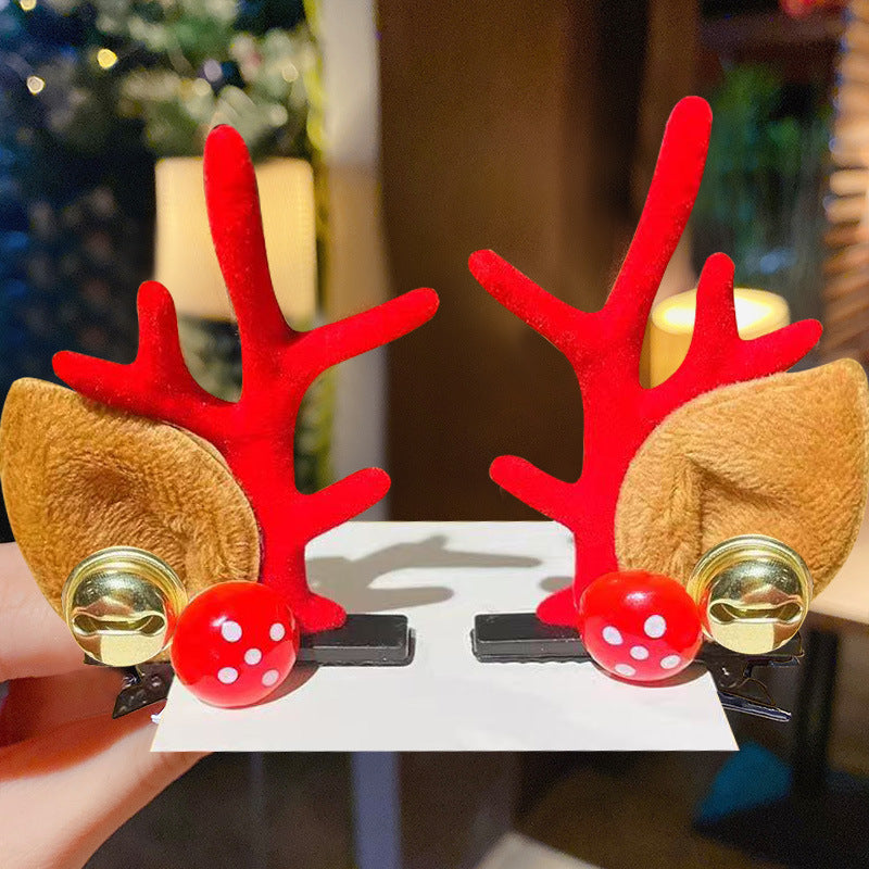 Wholesale Soft Clay Christmas Antler Hair Clips