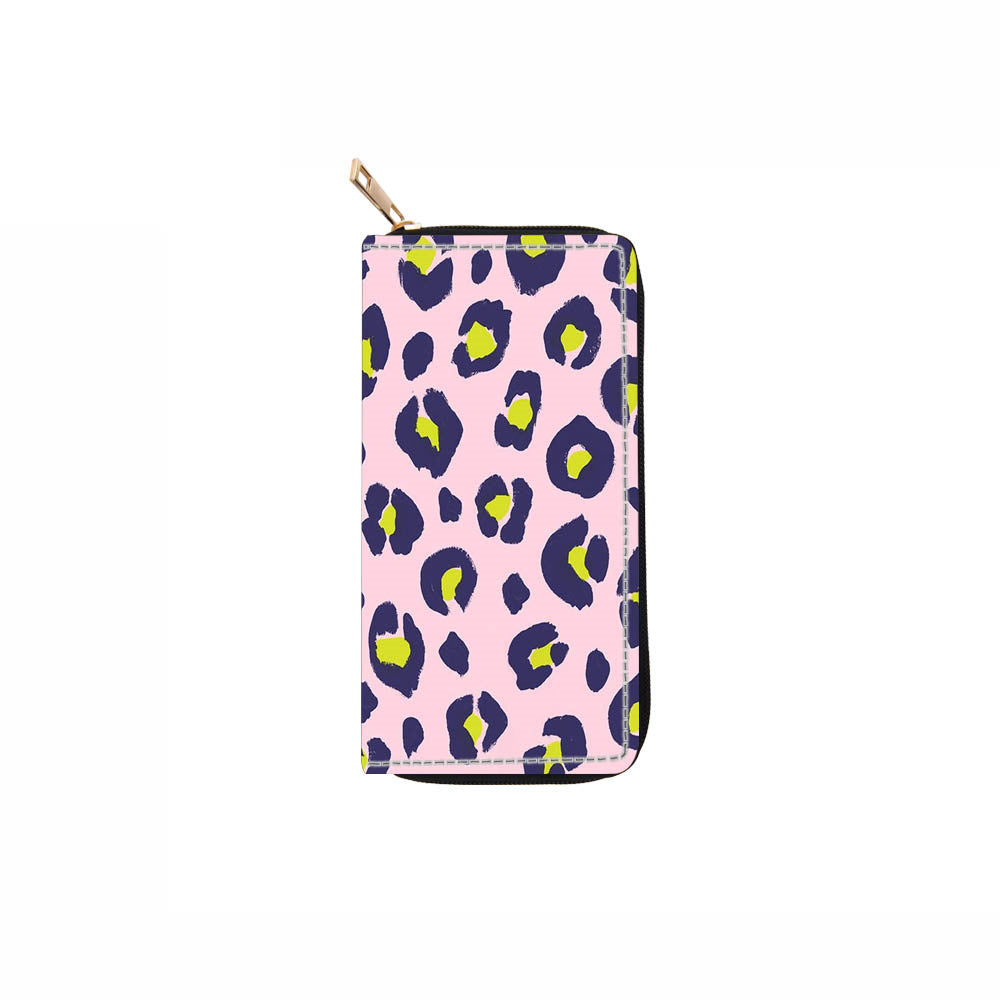Wholesale Colorful Snake Leopard Pattern Long PU Zipper Wallet
